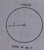 area=π r^2