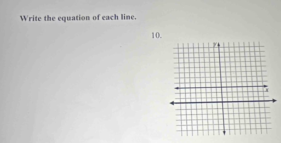 Write the equation of each line. 
10.