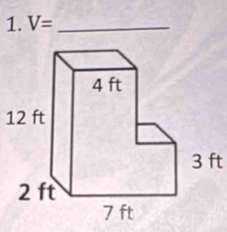 V= _ 
1
3 ft