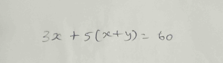 3x+5(x+y)=60