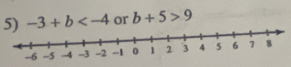 -3+b or b+5>9