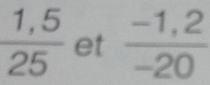  (1,5)/25  et  (-1,2)/-20 