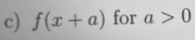 f(x+a) for a>0