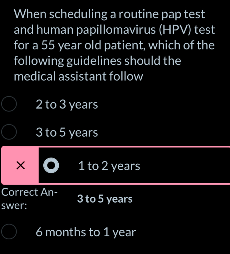 Solved: When scheduling a routine pap test and human papillomavirus ...