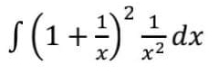 ∈t (1+ 1/x )^2 1/x^2 dx