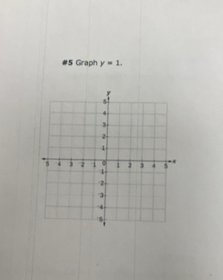 #5 Graph y=1.