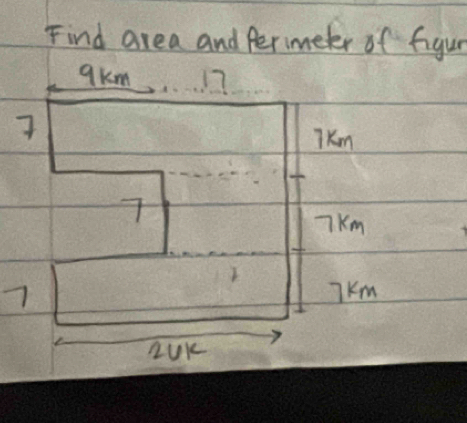 Find area and Perimeter of figur