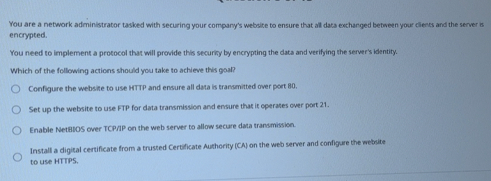 Solved: You are a network administrator tasked with securing your ...