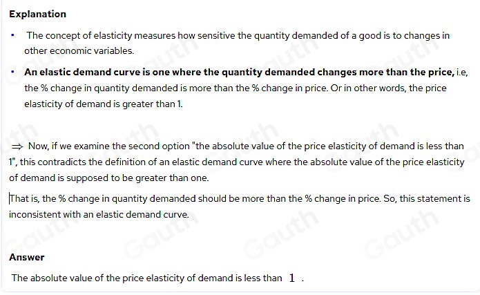 Solved: Which of the following statements is inconsistent with an ...