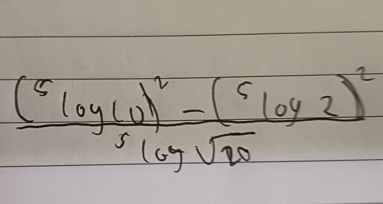 frac (^5log 10)^2^5(6sqrt(20))^2