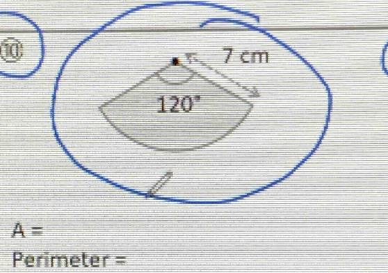 ⑩
A=
Perimeter =