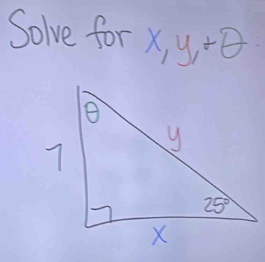 Solve for x, y. +