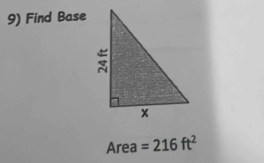 Find Base 
Area =216ft^2