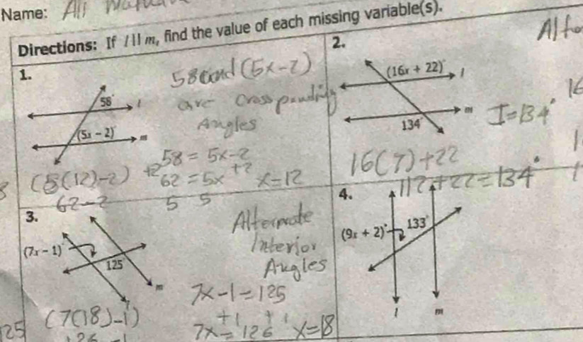 Name:
sing variable(s).