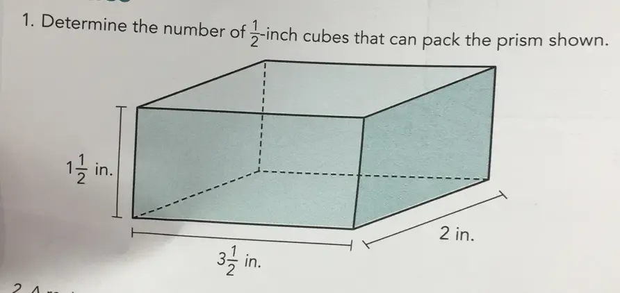 Solved: Determine the number of 1/2 - inch cubes that can pack the ...