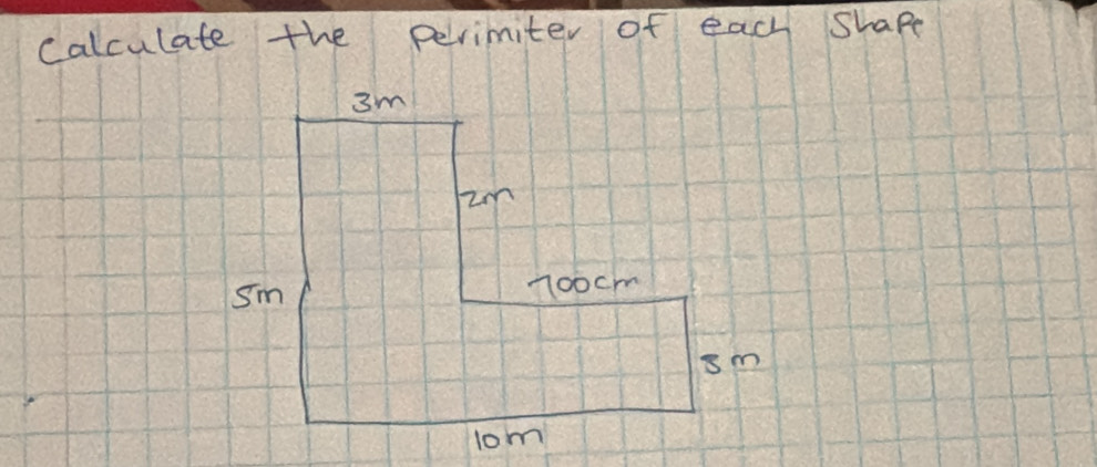 calculate the perimiter of each shape