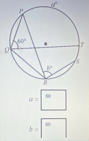 a°
a=□ 60
b=□ 60