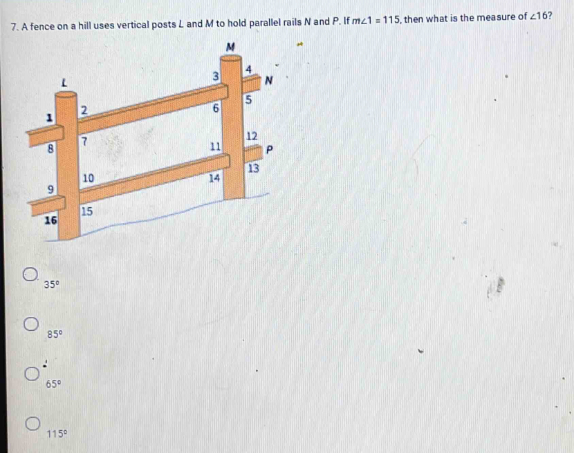 Solved: A fence on a hill uses vertical posts L and M to hold parallel ...