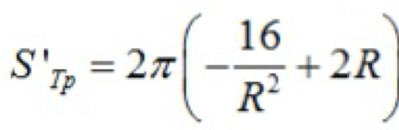 S'_T_P=2π (- 16/R^2 +2R)