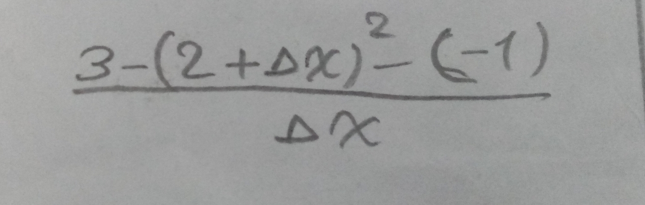 frac 3-(2+Delta x)^2-(-1)Delta x