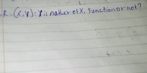 R=(x,y):y is nather ofx, Functionor not?