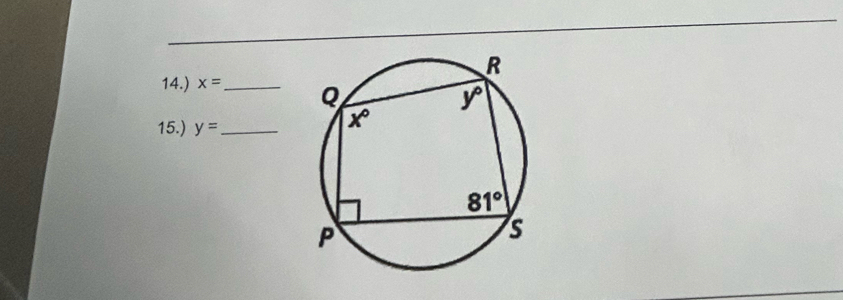 14.) x= _ 
15.) y= _