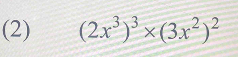 (2) (2x^3)^3* (3x^2)^2