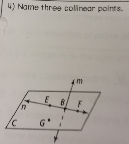 Name three collinear points.