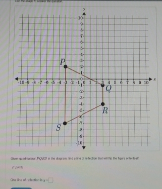 be e eade a ae te a 
(1 point) 
One line af reflection is y=□