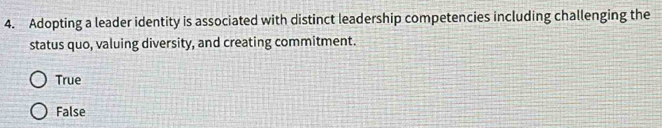 Solved: Adopting a leader identity is associated with distinct ...