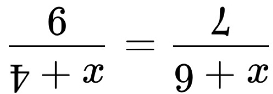  6/y+x = L/9+x 