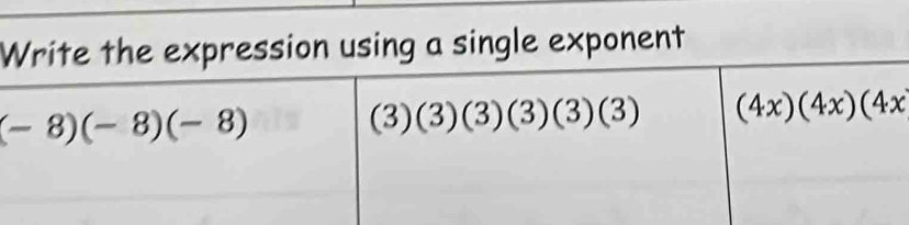 ession using a single exponent