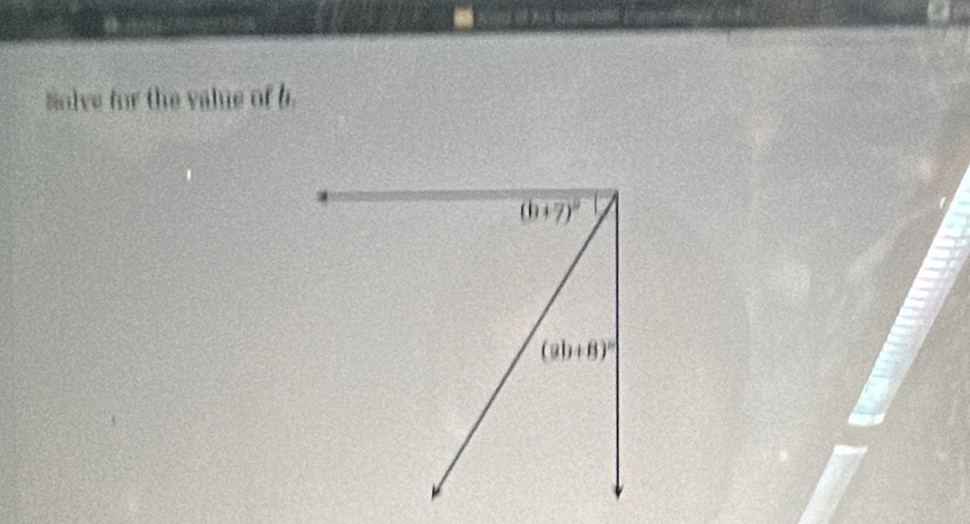 Solve for the value of b.
(overline (b+7)^
(ab+8)^circ 