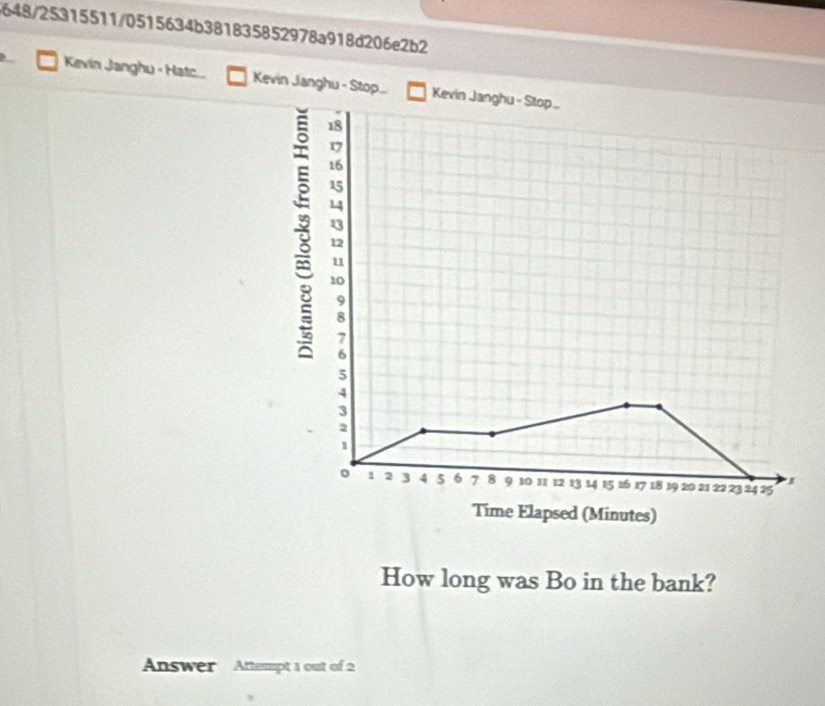 5648/25315511/0515634b381835852978a918d206e2b2 
Kevin Janghu - Hatc.... Kevin Janghu - Stop... 
How long was Bo in the bank? 
Answer Attempt 1 out of 2