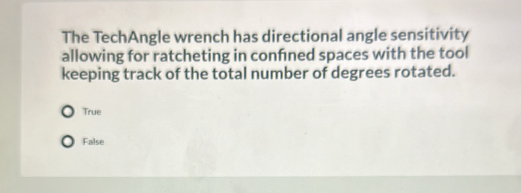 Solved: The TechAngle wrench has directional angle sensitivity allowing ...