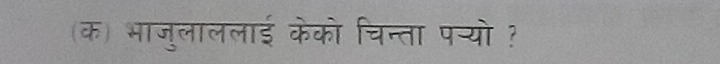 (क) भाजुलाललाई केको चिन्ता पन्यो ?