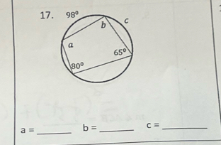 a= _ b= _ c= _