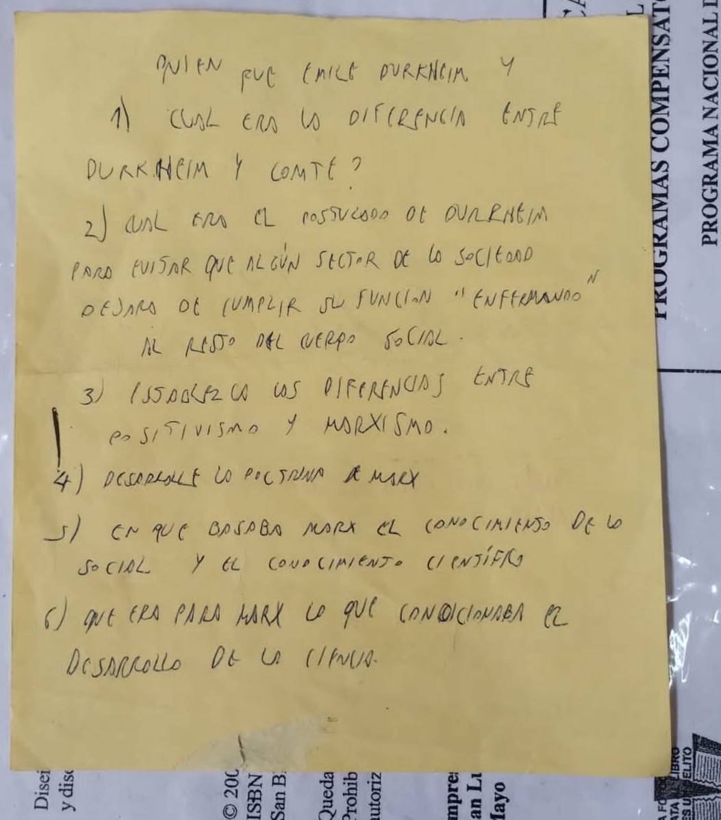 quit pve CAict DURFNan Y 
A cusL tno to oIfcefNn t5nF 
PUAKMeM Y CoTt? 
2) an cn a nossuioon of OvnPNtM 
Pno PVISOR qVE ML OVW SECToR ot Co Soc1t0oo 
PEJOR OC CUAPLIR SL FWNUION " ENFFRMNOo V 
A NISO OHL WERPD SOCIL. 
3 15500 (200 US PIFERINOAS trTRB 
ea S15IVISmo y NORXISMO. 
4) OCSoRLOf L0 POCTANp a MIEY 
5 CN 9LE BPSDBA MORX CL CONOCIMIENSO OF L 
So cIoL y t cavcImIeNs. (IeNJiF 
() gut (Rn PhM MRx LO 9VC CONOCcoUmBA C 
DcsARCollo OL U LIFWUD.