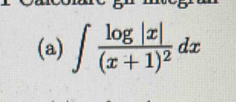 ∈t frac log |x|(x+1)^2dx