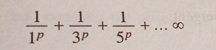  1/1P + 1/3P + 1/5P +...∈fty