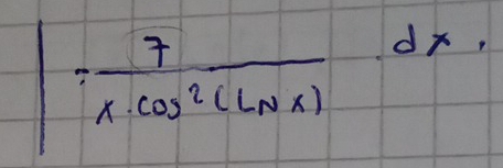 ∈t frac 7x· cos^2(ln x)dx