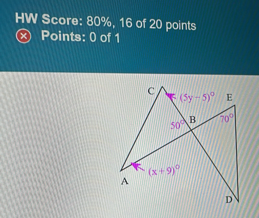 HW Score: 80%, 16 of 20 points
× Points: 0 of 1