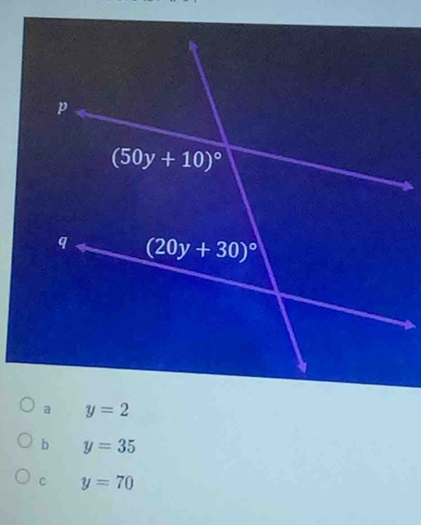 a y=2
b y=35
C y=70