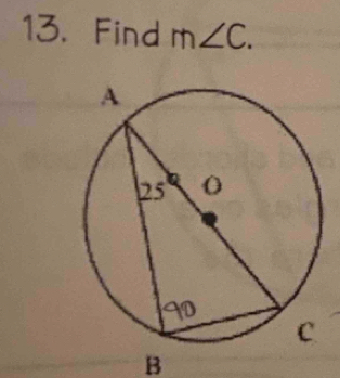 Find m∠ C.
B