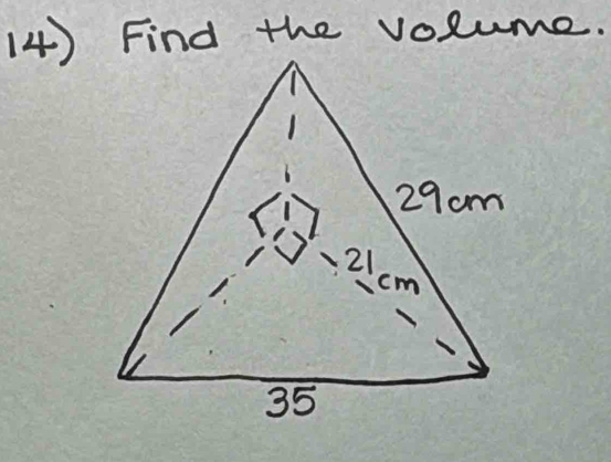 14 ) Find the volume.