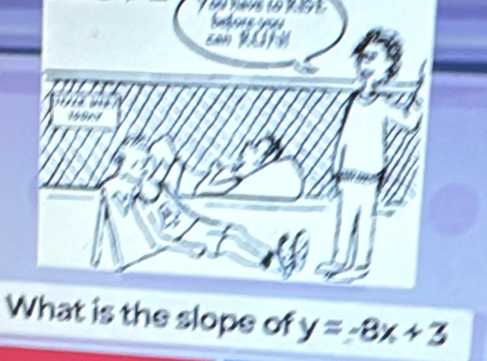 What is the slope of y=-8x+3