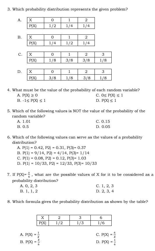 Solved: Which probability distribution represents the given problem? A ...