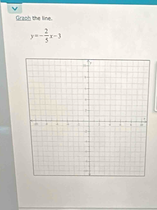 Graph the line.
y=- 2/5 x-3