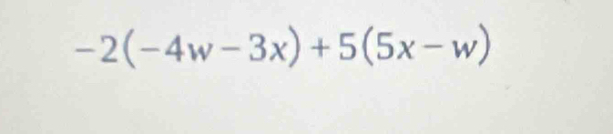 -2(-4w-3x)+5(5x-w)