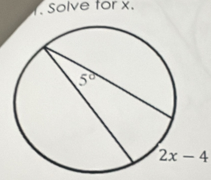 Solve for x.
2x-4